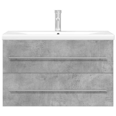 2-delige Badkamermeubelset bewerkt hout betongrijs