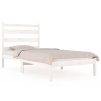 Bedframe massief grenenhout wit 120x190 cm - thumbnail
