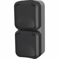 Dubbel stopcontact - QUARX - Aqua Pro - Buiten, verticaal, IP55, 250V, 16A - thumbnail