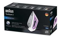 Braun si3030pu texstyle3 stoomstrijkijzer roze/wit - thumbnail