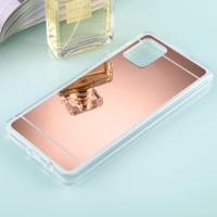 Voor Samsung Galaxy A71 TPU + Acryl Luxe Plating Mirror Phone Case Cover (Rose Gold) - thumbnail