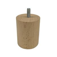 Meubelpoot rond Ø 6,4 cm en hoogte 8 cm van massief hout (M8) - thumbnail