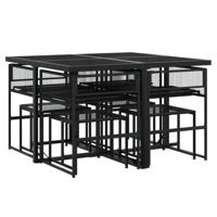 9-delige Tuinset poly rattan zwart - thumbnail