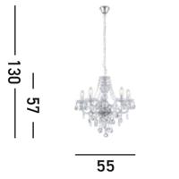 Searchlight KroonluchterMarie Therese Ø 55cm - 8885-5CL - thumbnail