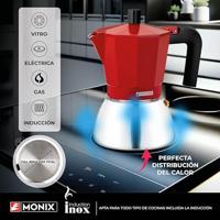 Italiaanse Koffiepot BRA INOX RED 3T Rood - thumbnail