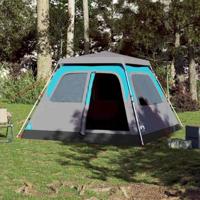 Koepeltent 6-persoons snelontgrendeling blauw - thumbnail