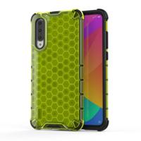 Schokbestendige honingraat PC + TPU Case voor Xiaomi CC9/a3 Lite (groen) - thumbnail