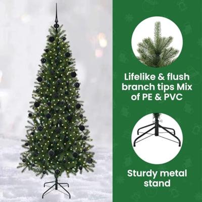 VidaXL Kunstkerstboom met 300 led met standaard groen 210 cm pe en pvc VidaXL Kunstkerstboom met 300 led met standaard groen 210 cm pe en pvc
