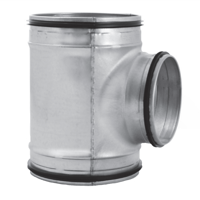 T-stuk 90 graden met afdichtingsrubber Ø200mm x Ø200mm x Ø160mm - thumbnail