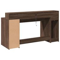 Bureau met LED-verlichting 160x55x91 cm hout bruin eikenkleurig - thumbnail