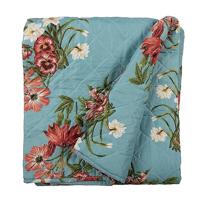 Clayre & Eef Bedsprei 140x220 cm Blauw Roze Katoen Polyester - thumbnail