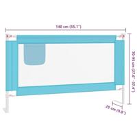 VidaXL Bedhekje peuter 140x25 cm stof blauw - thumbnail