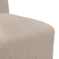 Fauteuil 55 cm gekrulde wolachtige stof lichtgrijs - thumbnail