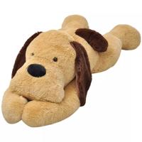 vidaXL Knuffelbeest hond 120 cm pluche bruin - thumbnail