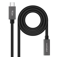 NANOCABLE 10.01.4402 - USB 3.2 Gen2 x 2 20 Gbps 3A-kabel, 4K/60Hz, USB-C mannelijk naar USB-C aansluiting, zwart, 2m - thumbnail
