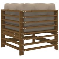 Hoekbanken 2 st met kussens massief grenenhout honingbruin - thumbnail