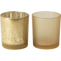 Gusta theelichthouder 7x8cm goud - thumbnail