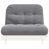 Futon slaapbank met matras 100x206x11 cm massief grenenhout wit - thumbnail