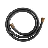 BWS Doucheslang Kunststof 150 cm Mat Zwart Met Geborsteld Brons Koper - thumbnail