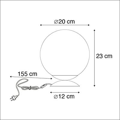 QAZQA Art deco tafellamp messing met smoke glas - Pallon