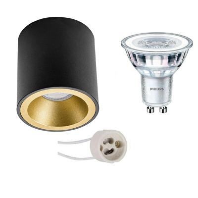 Philips CorePro Opbouwspot Set GU10 - Rond Zwart/Goud - 4.6W 4000K