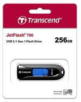 Transcend JetFlash® 790 USB-stick 256 GB Zwart, Blauw TS256GJF790K USB-A 3.1 Gen 1 - thumbnail