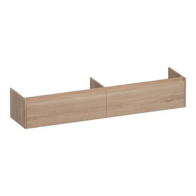 Brauer Embrace - Onderkast - 200 cm - met 2 Softclose Lades Greeploos en 2 Sifon Uitsparingen - Lamellen Eiken Naturel