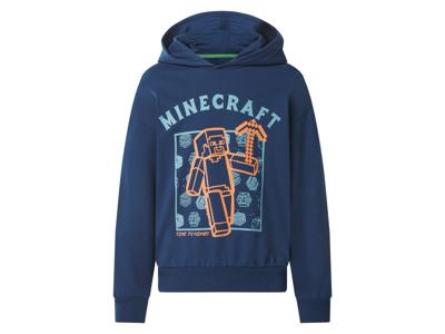 Kinder hoodie (Minecraft blauw, 134/140)