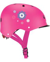 Globber helm elite lights pink flowers - thumbnail