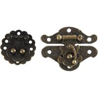 Creativ Company Mini beslag, afm 30-35 mm, antiek goud, 10 set/ 1 doos - thumbnail