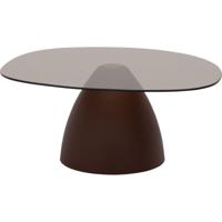 Sohome Organische Salontafel 'Jacky' Glas en gecoat staal, 86 x 76cm, kleur Burgundy - thumbnail