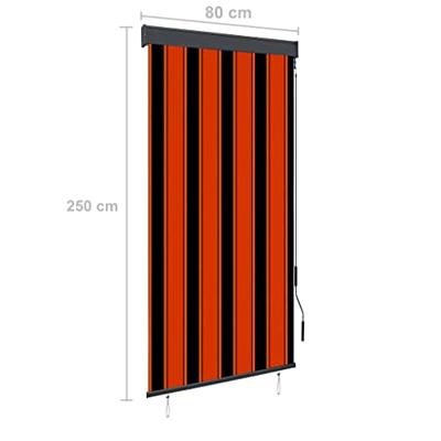 VidaXL Rolgordijn voor buiten 80x250 cm oranje en bruin