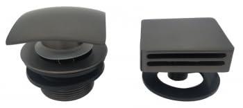 Knop/plug Badoverloop Wiesbaden Inclusief Badvulfunctie Vierkant Gunmetal