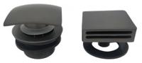 Knop/plug Badoverloop Wiesbaden Inclusief Badvulfunctie Vierkant Gunmetal - thumbnail