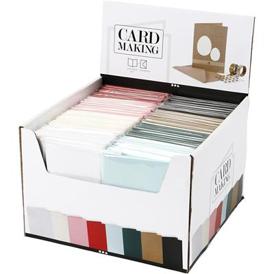 Creativ Company Kaarten en enveloppen, afmeting kaart 12,7x17,8 cm, afmeting envelop 13,3x18,5 cm, 230 gr, diverse kleuren, 8x10 doos/ 1 doos