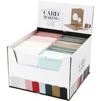 Creativ Company Kaarten en enveloppen, afmeting kaart 12,7x17,8 cm, afmeting envelop 13,3x18,5 cm, 230 gr, diverse kleuren, 8x10 doos/ 1 doos - thumbnail