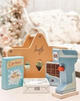 Joueco gevulde houten winkelmand - thumbnail