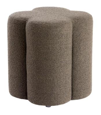 Light & Living Poef 'Nalani' Bouclé, kleur Donkerbruin