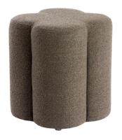 Light & Living Poef 'Nalani' Bouclé, kleur Donkerbruin - thumbnail