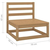 2-delige Loungeset massief grenenhout honingbruin - thumbnail