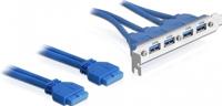 DeLOCK 82974 Slotbeugel 2x USB 3.0 19-pin - 4x USB 3.0-A - thumbnail