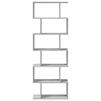 Kamerscherm / boekenkast 6-laags 70x24x193 cm hout grijs sonoma