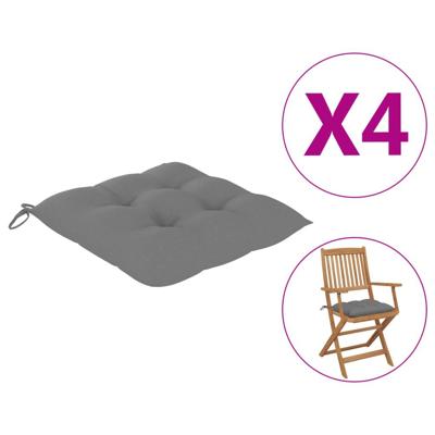 VidaXL Stoelkussens 4 st 40x40x7 cm oxford stof grijs