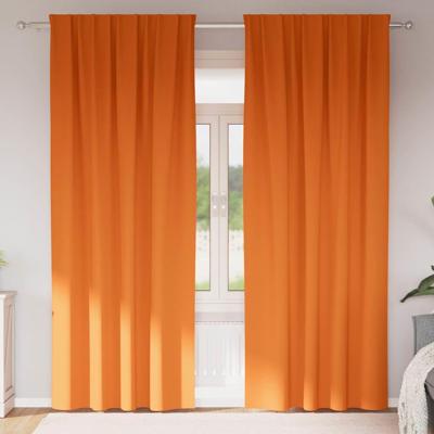 VidaXL Zwart-out gordijnen met ringen 2 pcs feloranje 245 x 140 cm