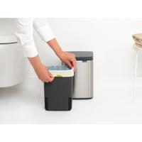 Brabantia Bo afvalemmer 4 liter met kunststof binnenemmer matt steel fingerprint proof - thumbnail