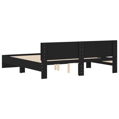 Bedframe met hoofdeinde zwart 180x200 cm