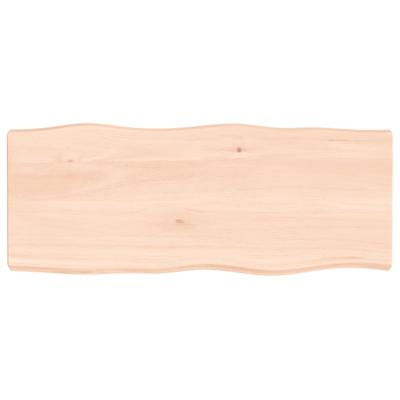 Tafelblad natuurlijke rand 100x40x(2-6) cm massief eikenhout
