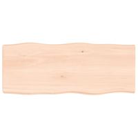 Tafelblad natuurlijke rand 100x40x(2-6) cm massief eikenhout - thumbnail