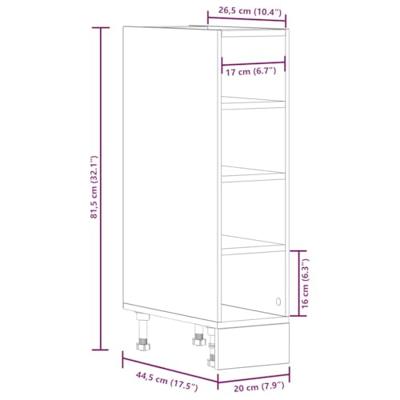 Onderkast 20x44,5x81,5 cm bewerkt hout sonoma eikenkleurig