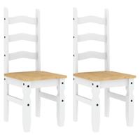Eetkamerstoelen 2 st Corona 42x47x107 cm grenenhout wit - thumbnail